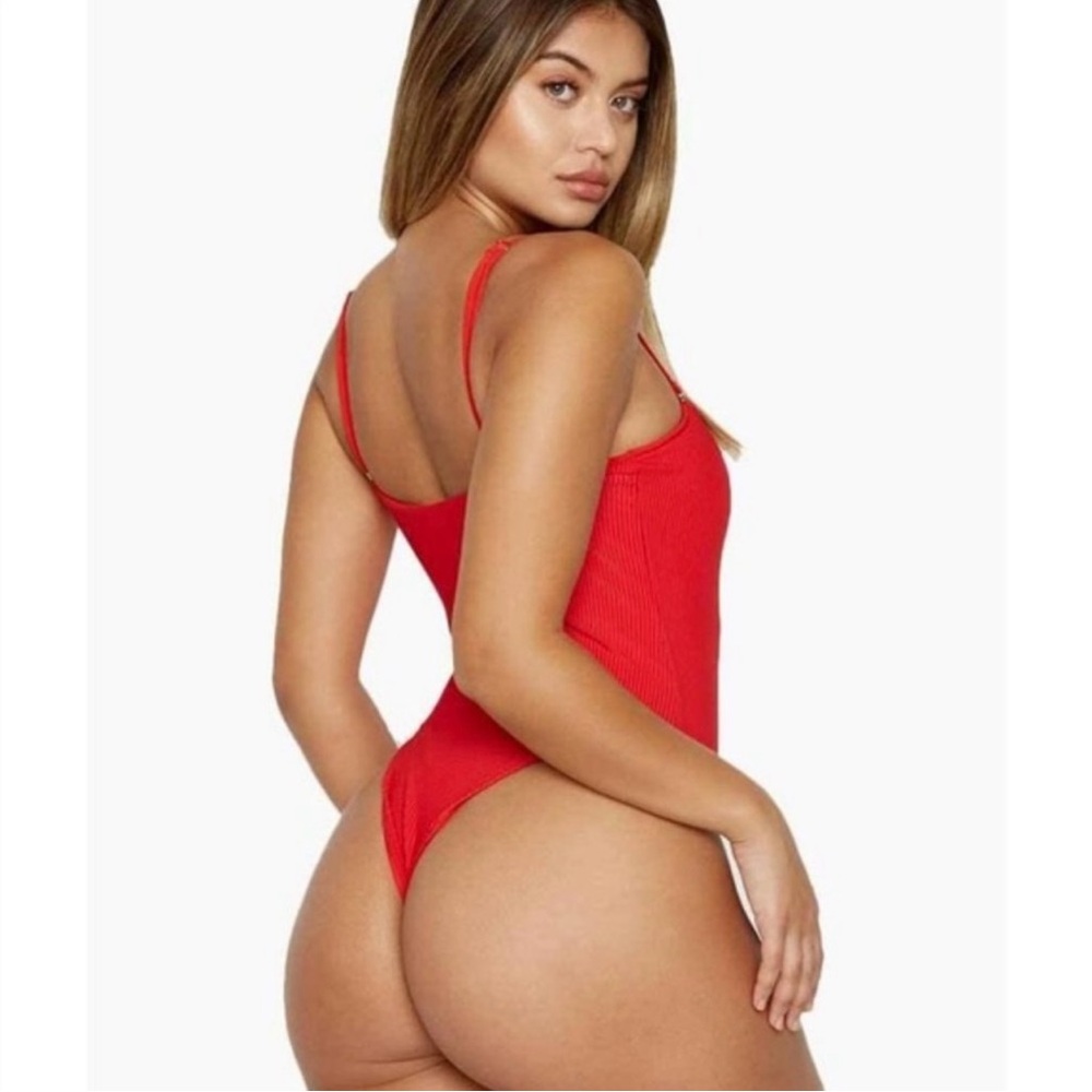 Frankie's Bikinis Red One Piece Swimsuit